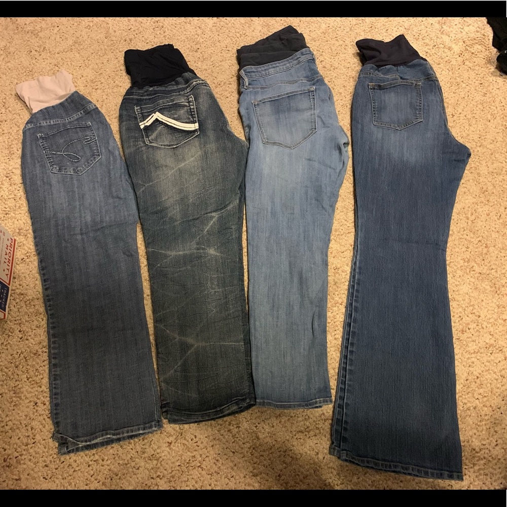 4 pair of maternity jeans